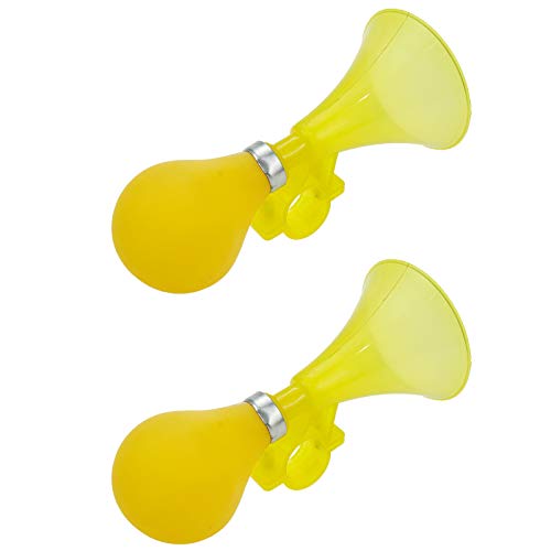Modengzhe Yellow ABS Air Horn for Children's Cycles, Funny Plastic Bike Bugle Clown Horn with Squeeze Bulb