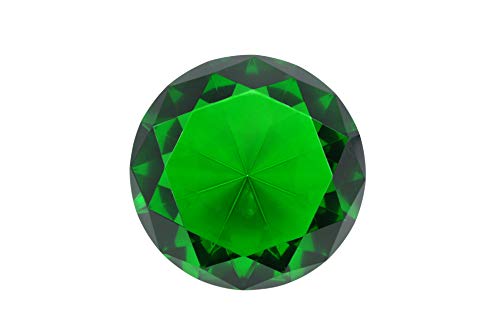 Tripact 100mm (3.93 inch) Emerald Green Diamond Crystal Diamond Jewel Glass Paperweight - 04