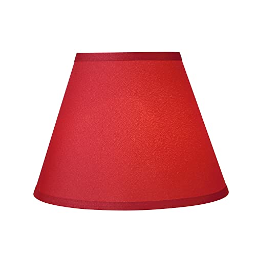Aspen Creative 58904A, Empire Uno Lamp Shade, Red, 5\" Top x 9\" Bottom x 7\" Slant Height, Slip UNO 33mm