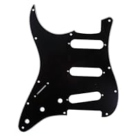 Fits Left handed genuine USA/Mexican Fender Stratocaster, it will not fit Squier. 11 mounting screws holes, SSS pickup routine Plastic made, 2.0-2.2mm(0.08-0.09 inch) thickness Back shielding, double layers protective films on the top Package include...