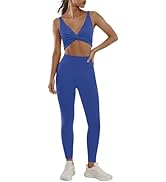 Panadila Matching Workout Sets for Womens 2 Piece Outfits Twisted Sports Bras Tummy Control Leggi...