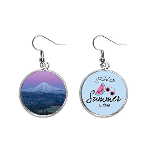 Pendientes de sandía Monte Blanco bicolor morado y azul cielo estival