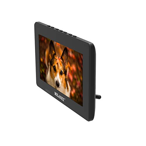 Milanix 7” Rechargeable Small Portable Tv With Lcd Widescreen Display, 2-Way Stand, Digital Tuner, And High-Power Antenna For Camping, Car Travel, And Rv, Usb And Sd Card Slot, Fm Radio, Av Input #TOP2
