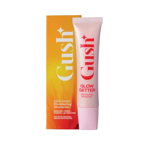 Gush Face Moisturizer + Primer + Highlighter | All in 1 face base | Pore minimiser and Sun Protector | Illuminating Moisturizer and Makeup gripping | Hydrating and soft skin | Non sticky | Dewy finish | Packed with Niacinamide and Hyaluronic Acid (30ml)