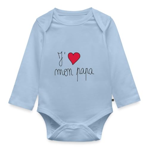 Body bébé bio manches longues J'aime Mon Papa idéal pour les câlins du matin et les siestes