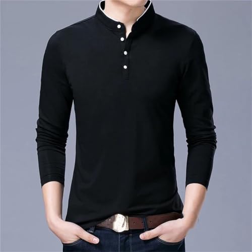 Mens Long Sleeve Slim Casual Polos2