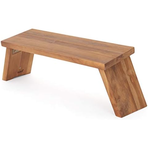Belari Teak Meditation Bench - Meditation Seat - Meditation Stool - Kneeling Meditation Chair - Portable Folding Meditation Bench - Seiza Yoga Meditation Bench - Prayer Bench (Teak) Cover