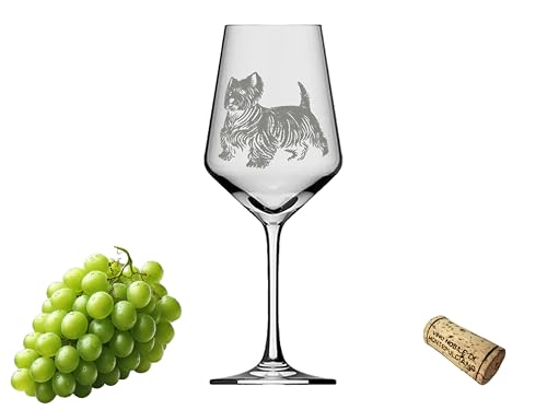eXODA copa de vino West Highland Terrier grabada a láser para conocedores capacidad de 350 ml apta para lavavajillas altura 21 cm diámetro 8 cm ideal para amantes del Westi