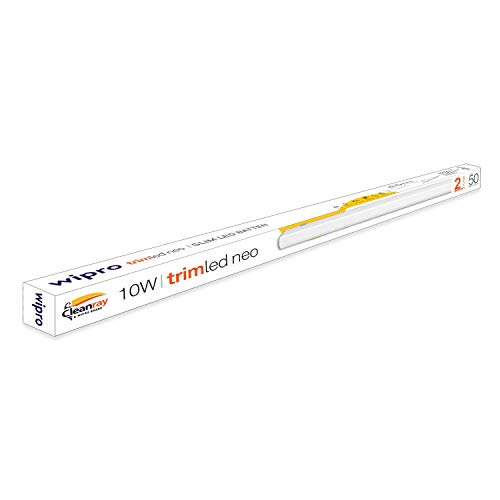 Wipro Trim Neo 10 Watt White LED Batten (Cool Daylight, Pack of 4)