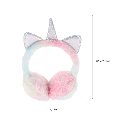 1pc Unicorn Earmuffs Furry Ear Muffs for Boys and Girls Plush Ear Covers for Heat Protection for Winter2