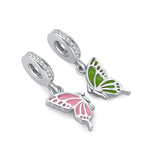 NARTGO Mother and Daughter Butterfly Charm Compatible with Pandora Charms Bracelets2