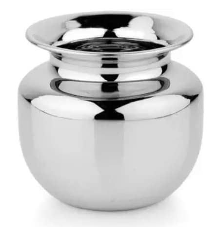 SynSpiritStore Stainless Steel Classic Design Nivedyam Lota | Hindu Prayer Kalash | Arti Puja Pot for Pooja Kitchen Utensil Water Pot Kalash (Approx. 400 ML)