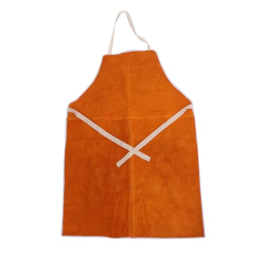 Sewroro Delantal de Soldador de Vacuno Resistente al Calor Delantal de Trabajo Aislante para Soldadura y Carpintería Protección Práctica para Taller y Hogar Color Beige