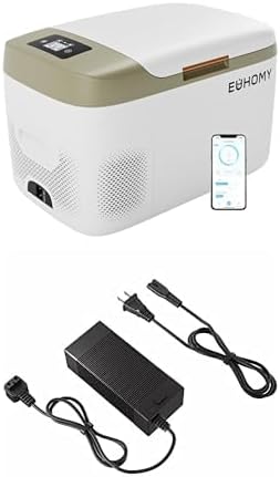 EUHOMY 12 Volt 23QT Car Refrigerator Bundle with AC Power Cord and Adapter for Portable Fridge Freezer