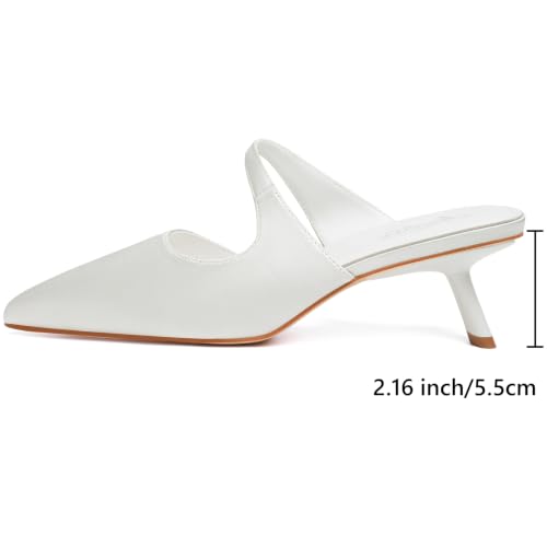 Image of Mostrin Kitten Heels for Women Pointed Toe Pumps Patent Leather Low Heel Slingback Heels with Buckle Dress Shoes for Dating Party Working