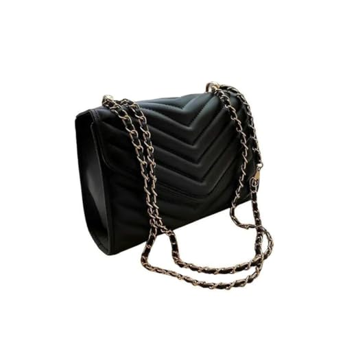 gaobaozhu Crossbody Bags for Women Fashion Quilted PU Leather Shoulder Bag with Convertible Chain Strap Chain Shoulder Bag Tote Bag Cell Phone Wallet Purse Handbag Black