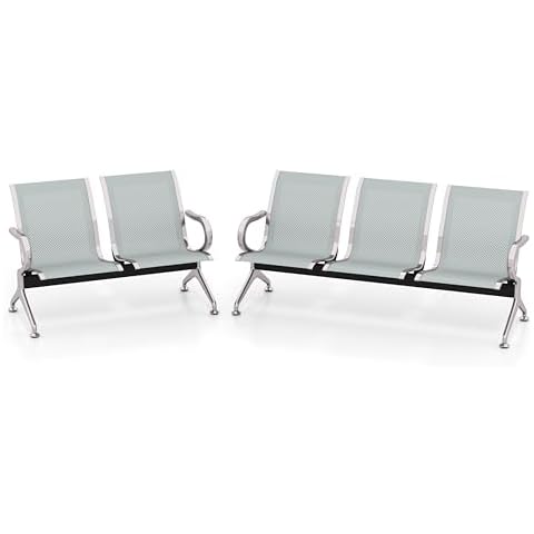 KINTNESS Reception Chair Waiting Room Chair - Furniture Lobby Chair Bench 5-Seat for Reception Room, Office, Airport Business, Bank, Hospital Cover