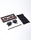 LANLANG Sonnenbrille für herren Damen mit Kettenaccessoires, unregelmäßige schwarze Metallrahmen und modisches Design, Anti-UV, blockierende blendende Blendung blockieren