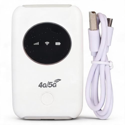 Zyyini 4G LTE Portable Mobile Hotspot, 300Mbps Unlocked 5G Network Router, Supports 10 Devices, For...