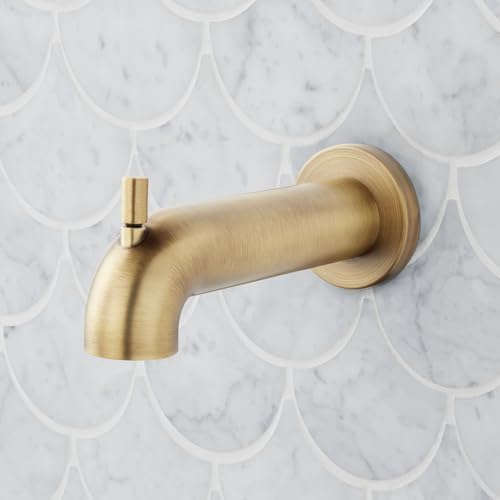 Signature Hardware 953768 Lexia 6-7/8" Integrated Diverter Tub Spout - Aged Brass