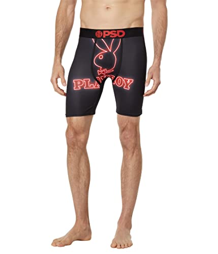 PSD Men's Rhd Neon Boxer Briefs, Black, XL