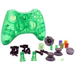 Xbox 360 - Repair Part - Controller Housing Shell - FULL SET - Clear Green