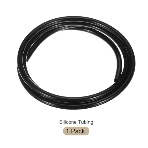 Image of 1m(3.3ft) 3mm(1 /8 inch) ID x 4.8mm(3 /16 inch) OD Silicone Tubing Black Industrial Plastic Tubing Pure Silicone Hoses for Pump Siphoning Draining Irrigation Brewing
