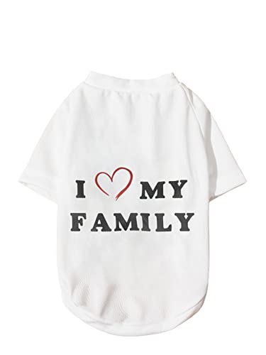 Qwinee Dog Tee Shirt Slogan Graphic Dog T Shirt Soft Stretchy Puppy Shirts Cat Clothes For Small Medium Large Dog Kitten White M #TOP22