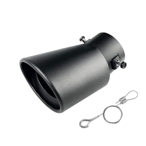 srasakan 車用 マフラーカッター 下向き式 口径2.5インチ 落下防止ワイヤー付き エキゾーストチップ ステンレス製 斜めカット 排気管 マフラー パイプ テールパイプ 外装 パーツ カスタム 大型車 軽自動車 取付直径38-53mmに対応 ブラック