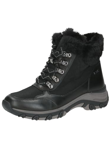 CAPRICE Damen Sneaker hoch mit Fütterung mit Schnürsenkeln Wasserabweisend, Schwarz (Black Nappa Co), 39 EU