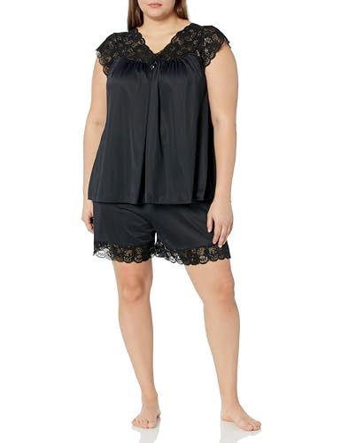 Shadowline Twilight Women's Shorty PJ Set-Black-Small
