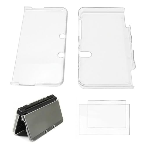 Image of Hzxkqmil Transparent Protective Case for Nintendo New 3DS Console | Clear Crystal Hard Shell Protective Cover + 1 Set Screen Protectors Film Accessories for New 3DS
