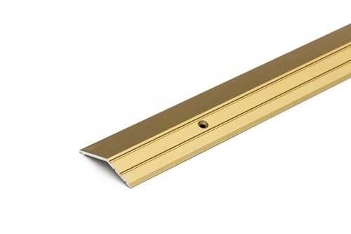 Cezar Aluminium Ramp Edge Trim 45mm × 16mm Smooth Transition for Floors, 1m (Anodised Gold)