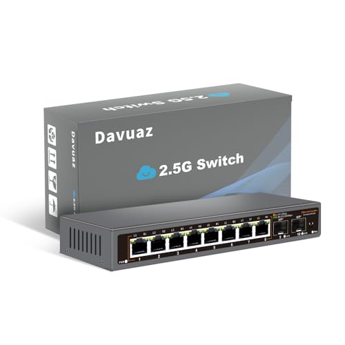 Image of 8-Port 2.5G Unmanaged Ethernet Switch, 8x2.5G Base-T Ports, 2x10G SFP+ Uplink, Supports 100 /1000 /2500Mbps, Fanless Metal Casing, Plug & Play