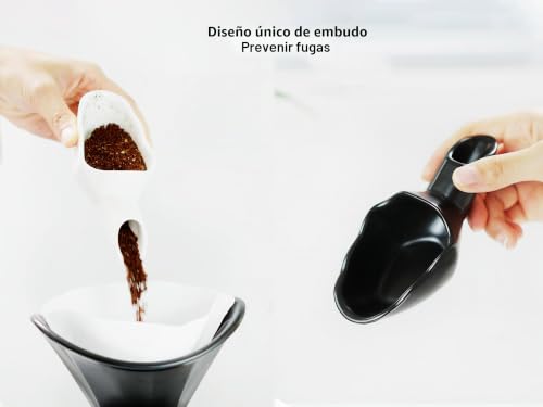 Miniatura 2 de Cuchara Medidora De Granos De Café Con Embudo, Taza Dosificadora De Granos De Café, Cuchara De Café Molido De Cerámica Para Café, Té, Harina De Azúcar