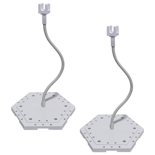 FaitAtten Hobby Display Stand Model Action Base Display Stand Action Figure Stand with Adjustable Serpentine Arm Compatible with HG RG BB SD SHF Gundam Universal Models Stand (2 Pcs White)