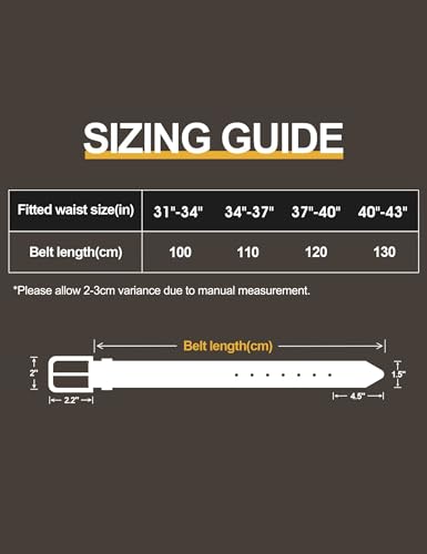 Image of Mens Dress Belt,Genuine Casual Leather Belts for Men 1.5 inch Width