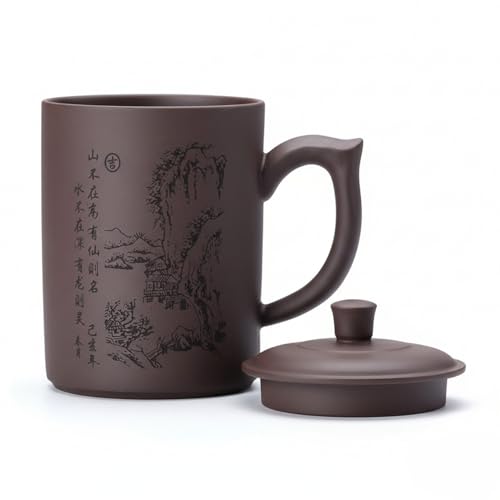 Taza de té de barro púrpura con tapa 16 oz estilo yixing miniatura 2