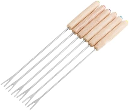Irfora Sturdy Stainless Steel Fondue Forks Easy to Use Smores Sticks for Chocolate Cheese, 6pcs Cheese Fondue Forks Perfect for Parties Dinners Picnics — view 5