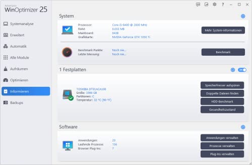 WinOptimizer 25 - 3 USER Lizenz - Tuning für Windows 11 10 8.1 8 7 - unbegrenzte Laufzeit - Image 5