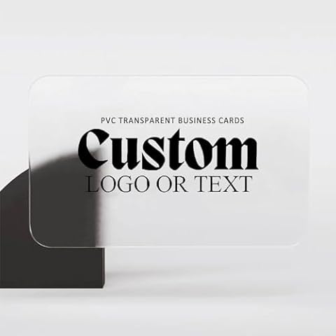 Custom Semiclear Plastic Business Cards, Semitransparent PVC Business Cards with Custom Printing, Waterproof Calling Cards with QR Code, Translucent ID Cards for Business (100) Cover