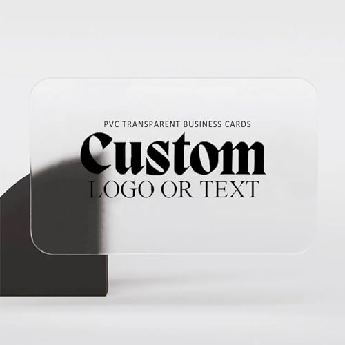 Custom Semiclear Plastic Business Cards, Semitransparent PVC Business Cards with Custom Printing, Waterproof Calling Cards with QR Code, Translucent ID Cards for Business (100)