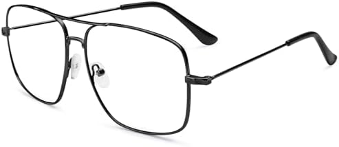Dollger Oversized Blue Light Glasses for Men Women Metal Aviator Big Frame