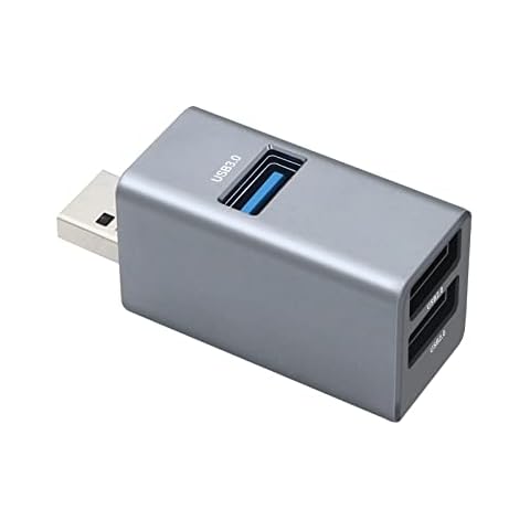 USB Hub, 3-Port USB 3.0 Data Hub, Ultra Slim Portable USB 3-in-1 Splitter Adapter for iMac, Macbook, Mac Pro/Mini, Surface Pro, Laptop, USB Flash Drives, Mobile HDD, Compatible Windows / OS Cover