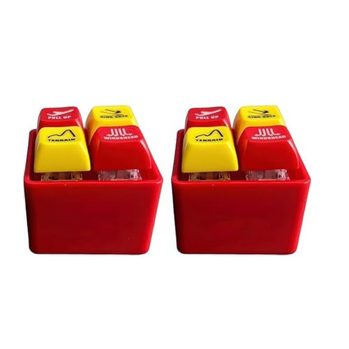 Aircraft Aural Warning Simulator Keychain, Master Caution and Fire Warning Buttons, Aviation Enthusiast Gift, 2.36 x 1.57 in (2pcs)