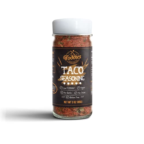 Foddies Low Fodmap Taco Seasoning – No Onion No Garlic Spice Blend For Ibs, Gluten Free, Vegan, Plant Based, 3Oz