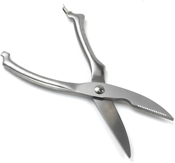 Kitchen Scissors, Scissors Kitchen Accessories Multifunctional Stainless Steel Scissor for Chicken Bone Fish Shears Kitchen Tool, 10 inch, Grey