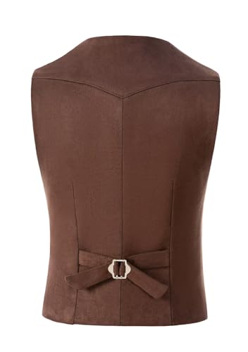 Bakerbear Retro Men's Cowboy Vest Western Suede Leather Dress Suit Vests Waistcoat for Wedding2