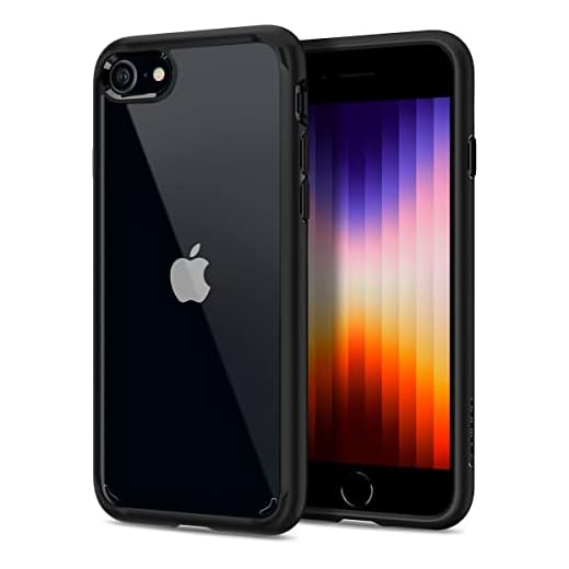 Spigen Ultra Hybrid (Anti-Yellowing PC Back) Designed for iPhone SE 2022 Case/iPhone SE 3 Case 2022 / iPhone SE 2020 Case/iPhone 8 Case/iPhone 7 Case - Black