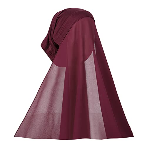 Rongxinus BAOHEA208RXDX Islamic Muslim Full Cover Hijabs Women Chiffon One Piece Hijab Ladies Arab Instant Headscarf Long Headscarf Sun Protection Head Wrap For Home School Nursery Madrassa Umrah Hajj Ramadan Eid Gift cover